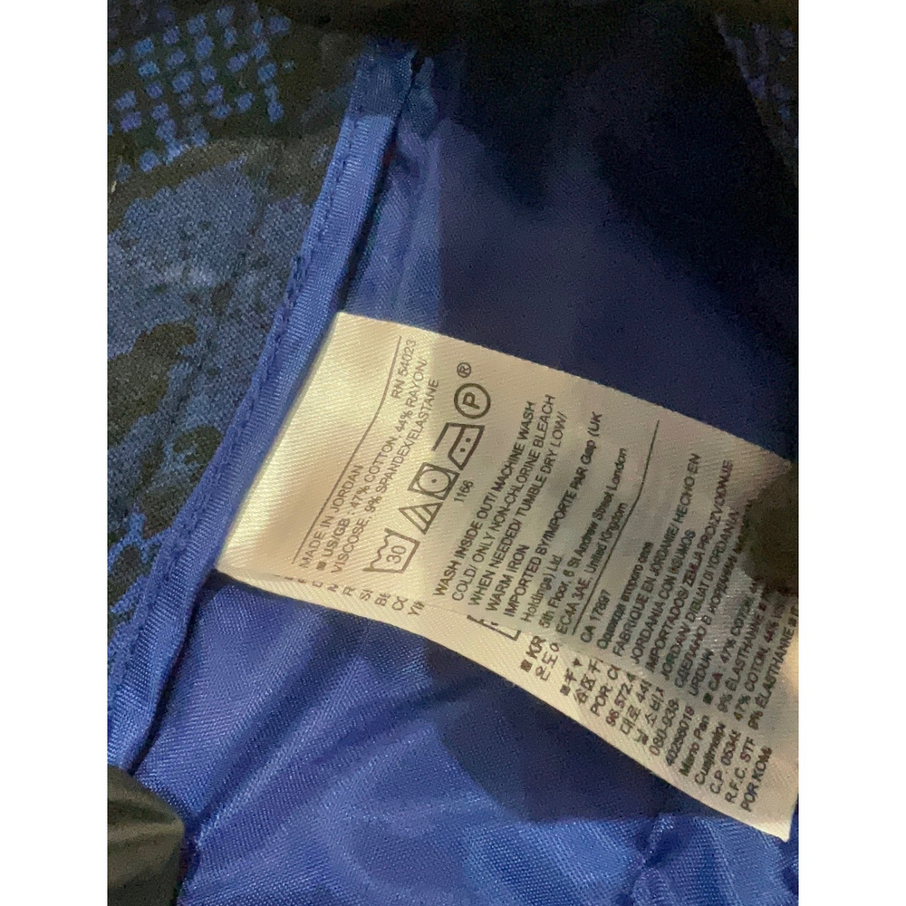 Banana Republic Royal Blue Black Snakeskin Python Print Pants Size 12 - Picture 7 of 7